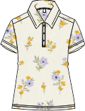 23043B Camiseta silueta ajustada, tipo polo, estampado mini print.