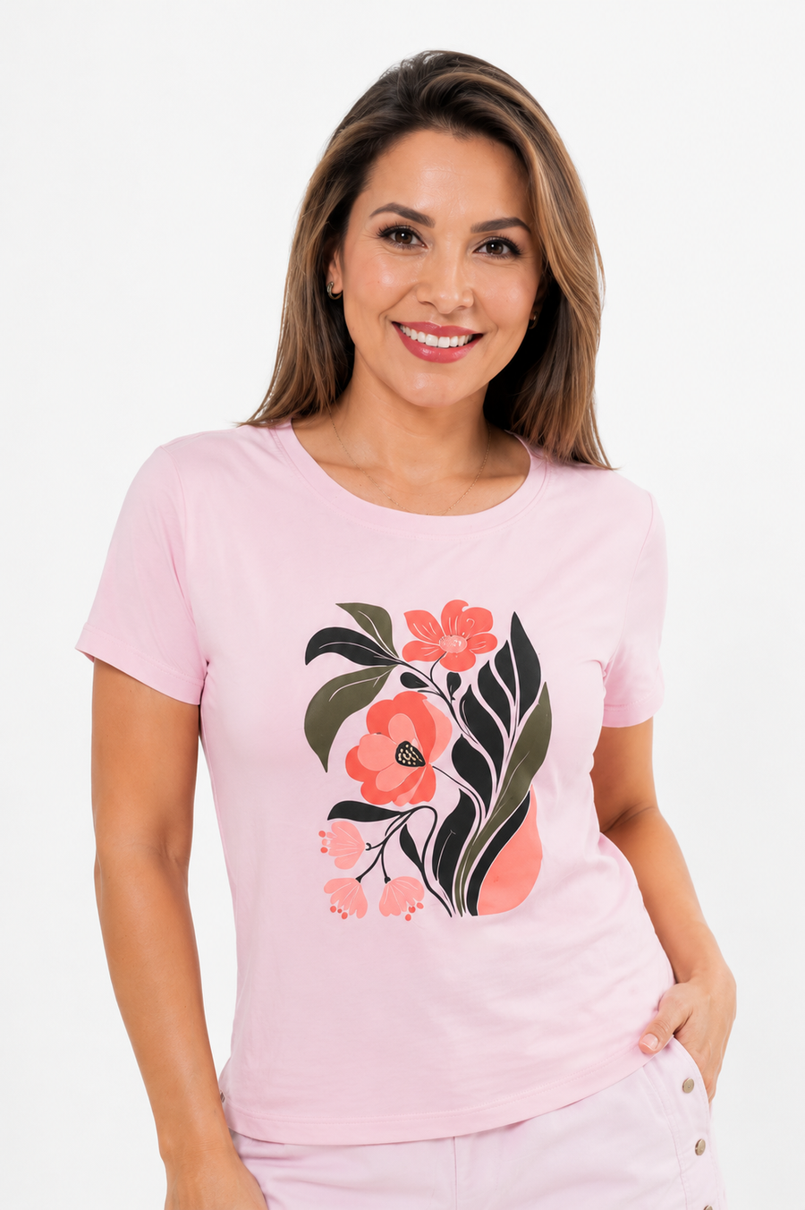 Camiseta estampada silueta ajustada