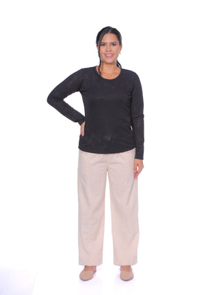Pantalón lino silueta ajustada 43472A