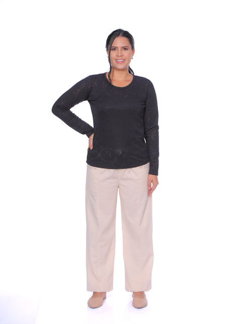 Pantalón lino silueta ajustada 43472A