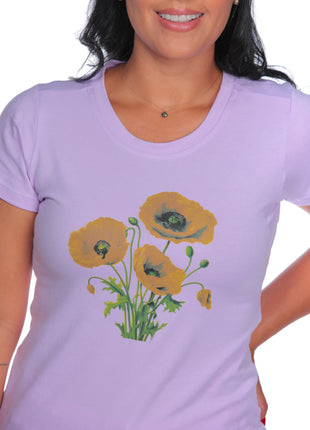 23273B Camiseta silueta ajustada, estampado floral.