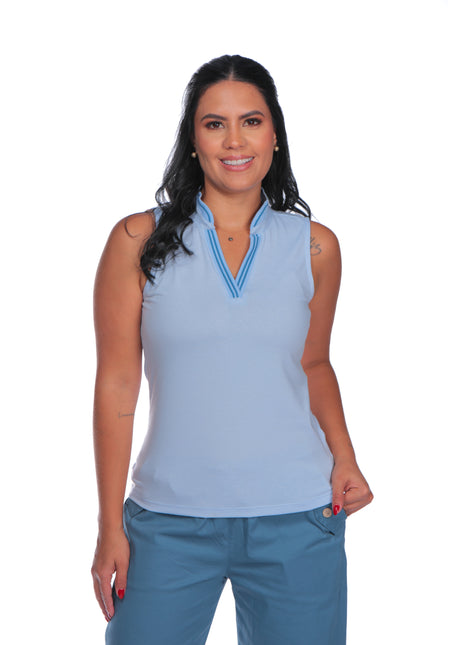 23274B Camiseta silueta ajustada, perillas en V tejida.