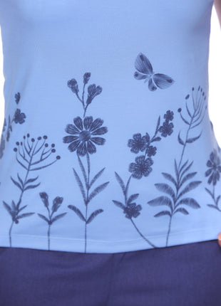 Camiseta manga rodada silueta ajustada 23281B