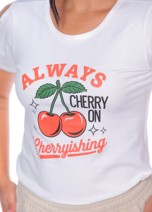 Camiseta estampada silueta ajustada 23282B