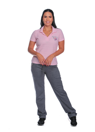 23375B Camiseta silueta ajustada, tela con efecto, bordado floral.