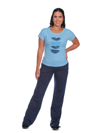 43376A Pantalón silueta ajustada, en burda con pretina elástica, abertura en bota.