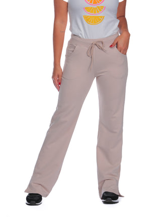 43376A Pantalón silueta ajustada, en burda con pretina elástica, abertura en bota.