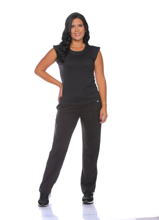 43393A pantalón silueta ajustada,bota recta, estampado reflectivo.