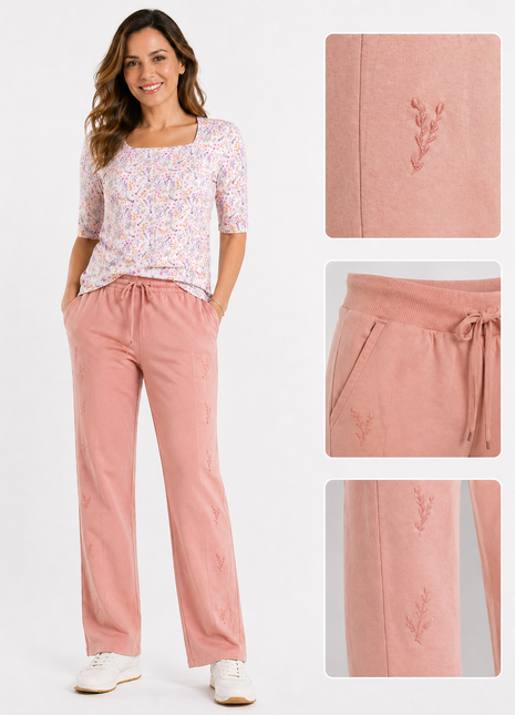 Pantalón burda con bordados 43395A