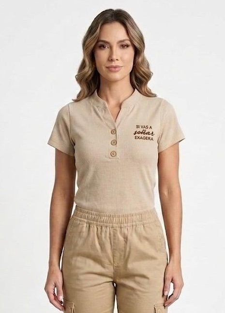 Camisa cuello neru bordada 23470A