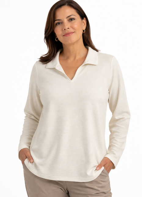 Blusón manga larga cuello sport silueta amplía 23611M