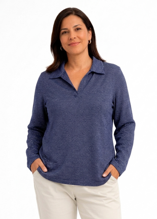 Blusón manga larga cuello sport silueta amplía 23611M