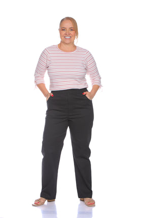 43631B pantalón silueta amplia, bordado en bolsillos.