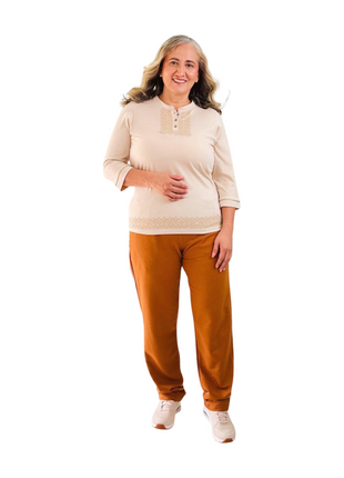43734B Pantalón bolsillo tipo ribete conjunto amplio Mujer