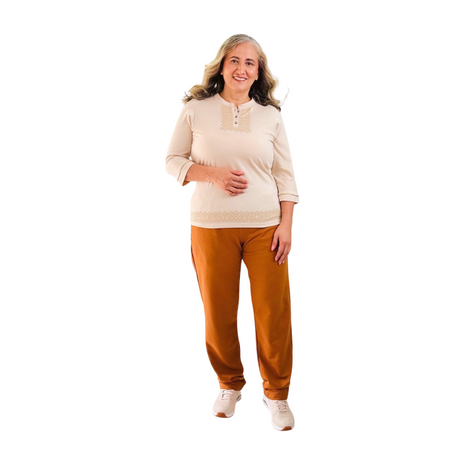 43734B Pantalón bolsillo tipo ribete conjunto amplio Mujer