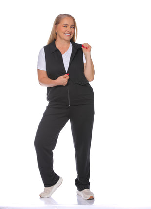 43739B pantalón sudadera silueta amplia, pretina resortada.