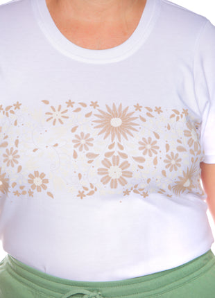 23741B blusón silueta amplia, estampado en frente.