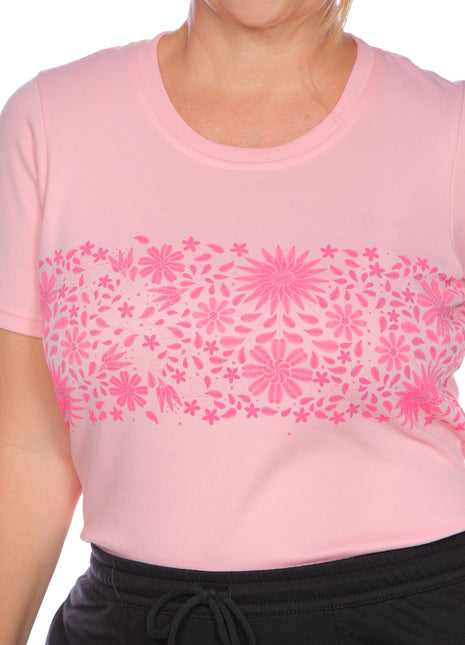 23741B blusón silueta amplia, estampado en frente.