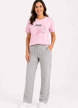 Camiseta cuello redondo silueta amplía 23745B