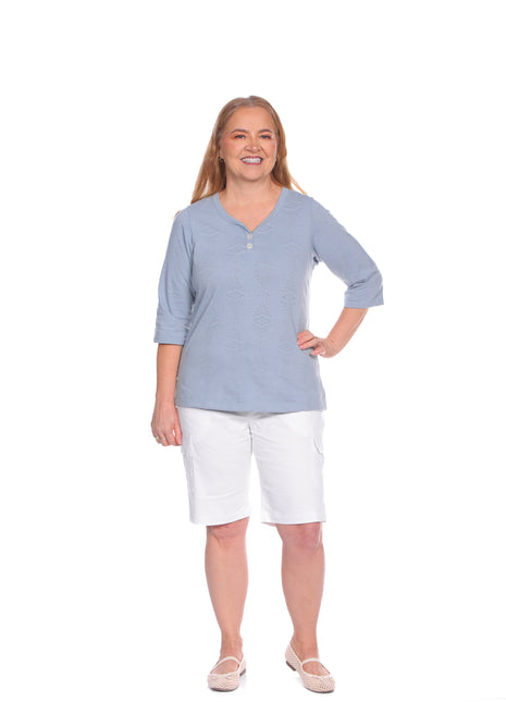 Camiseta cuello V silueta amplía 23790B