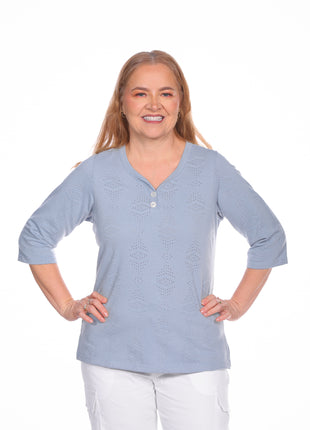 Camiseta cuello V silueta amplía 23790B