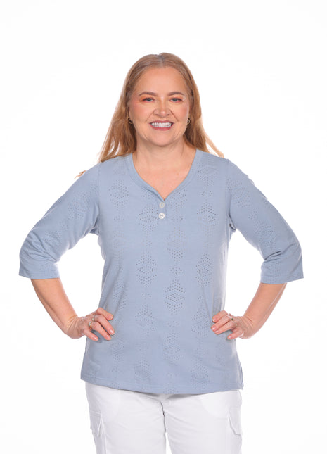 Camiseta cuello V silueta amplía 23790B