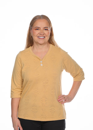 Camiseta cuello V silueta amplía 23790B