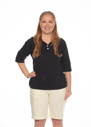 Camiseta cuello V silueta amplía 23790B