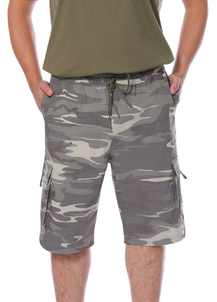 Bermuda pretina resortada, estampado camuflado.