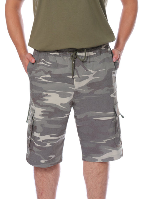 Bermuda pretina resortada, estampado camuflado.