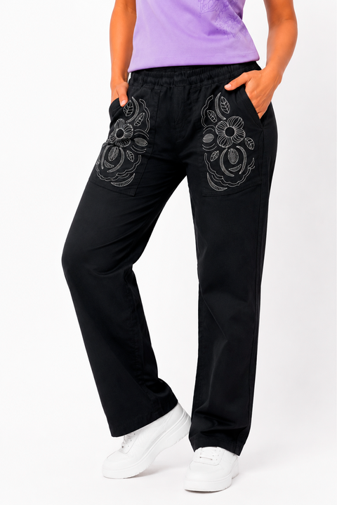 Pantalón dril silueta ajustada
