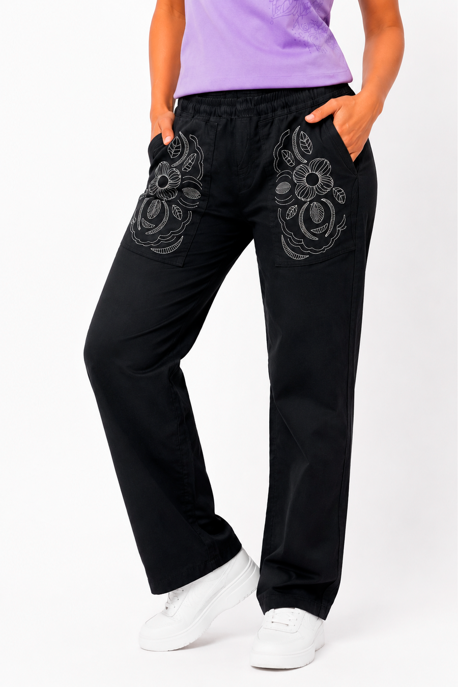 Pantalón dril silueta ajustada