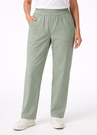 Pantalón lino silueta amplía 43611M