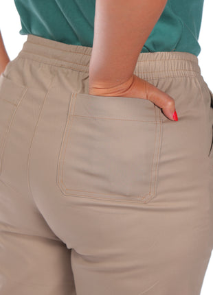 43629B Pantalón silueta amplia, bordado en bolsillos.