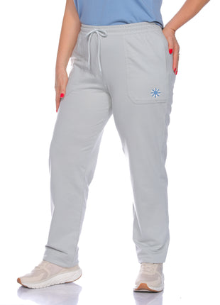 43741B pantalón silueta amplia, pretina cómoda resortada.