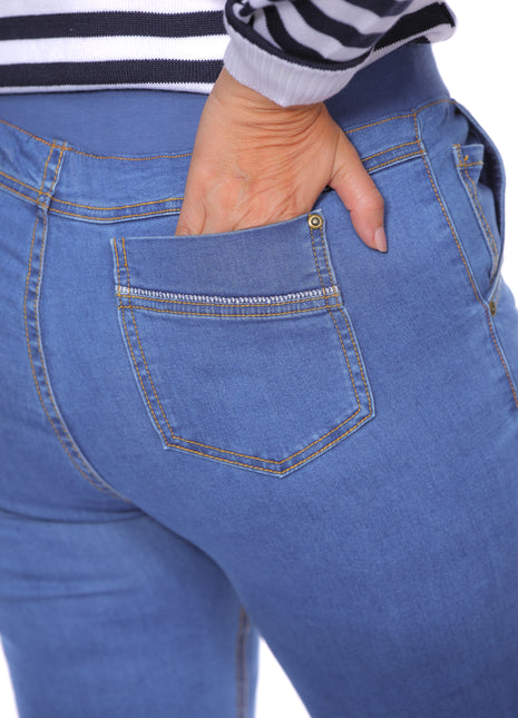 Jean silueta amplia pretina rib 43824B