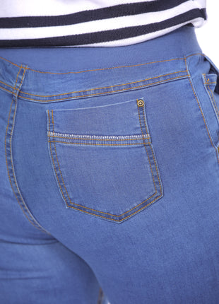 Jean silueta amplia pretina rib 43824B
