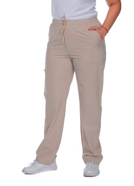 43931A Pantalón silueta amplia, pretina resortada, bolsillo con cierre.