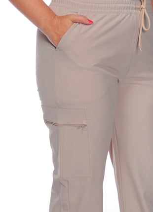 43931A Pantalón silueta amplia, pretina resortada, bolsillo con cierre.