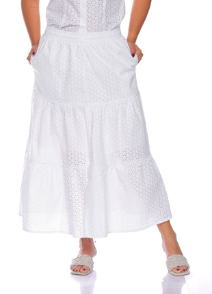 53014A falda silueta ajustada, textura lino.