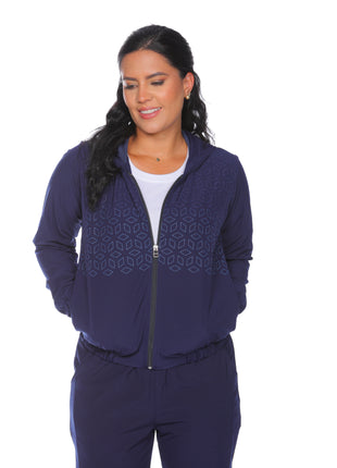 63564A, chaqueta deportiva silueta ajustada, estampada.