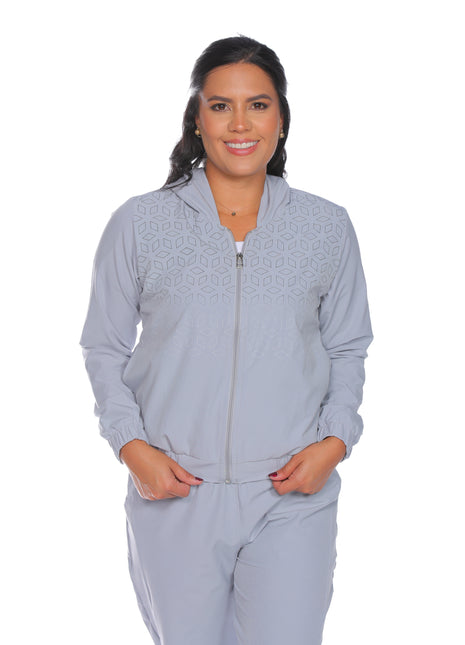 63564A, chaqueta deportiva silueta ajustada, estampada.