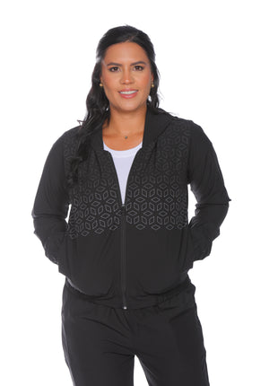 63564A, chaqueta deportiva silueta ajustada, estampada.
