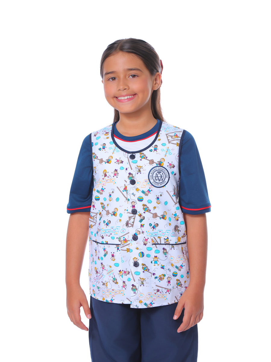 Delantal infantil unisex 2 bolsillos
