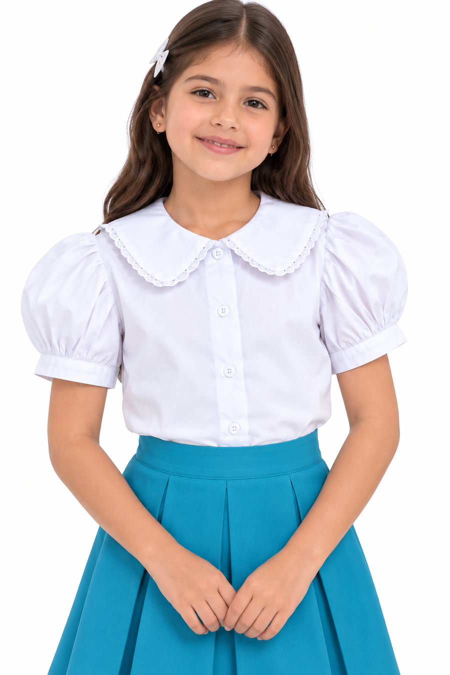 Camisa diario infantil femenina (talla 4 a 16)