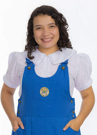 98023 Camisa Botones Niñas Diario Gala Manga  Globo - Colegio Panamericano Colombo Sueco (Tallas 4-16)