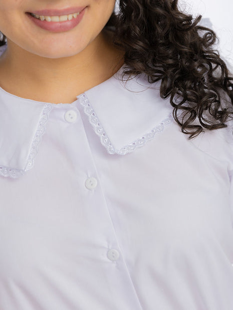 98025 Camisa Botones Mujer Diario Gala - Colegio Panamericano Colombo Sueco (Tallas 12 a XL)