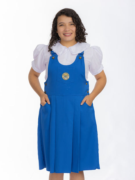 98052 Jumper niñas 3 bolsillos Colegio Panamericano Colombo Sueco